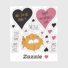 Pegatina Cute Mine Mine Mine Mine Mina Puffer Fish Tema