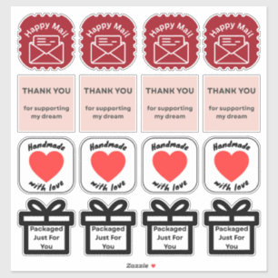 Pegatina Cute Mixed Small Business Packaging Sticker Sheet