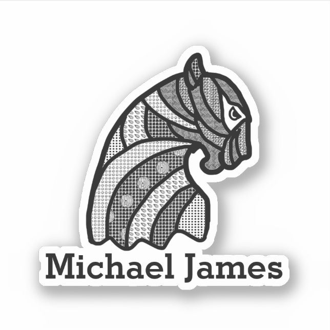 Pegatina Cute Moderm Black Panther Añadir nombre (Anverso)