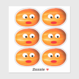 Pegatina Cute Naranja Melon Pumpkin Face 4Halloween