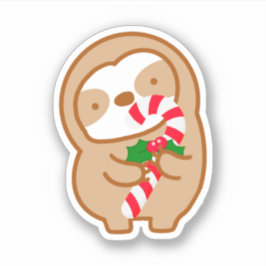 Pegatina Cute Navidades Candy Cane Sloth