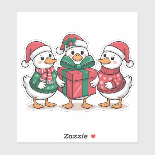 Pegatina Cute Navidades Ducks Personalizado Art-68105 (Hoja)