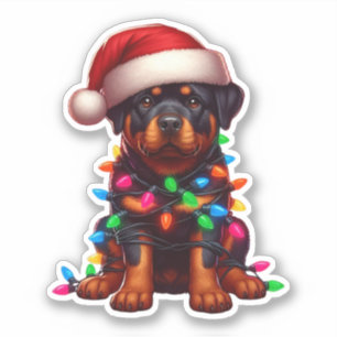 Pegatina Cute Navidades Rottweiler