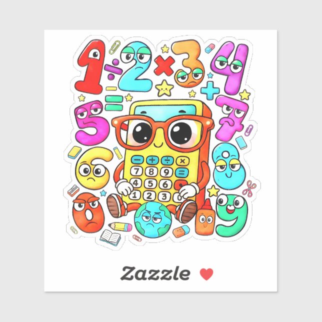 Pegatina Cute Numbers Math Sticker for Kids School (Hoja)