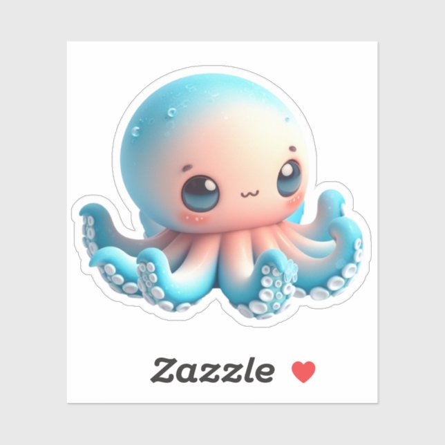 Pegatina Cute Octopus Custom-Cut Vinyl Stickers (Hoja)