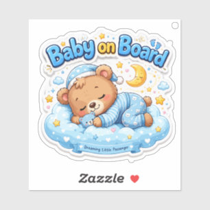 Pegatina Cute Oso Dormido Bebé a Bordo