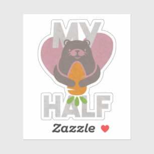 Pegatina Cute Otter Pun: Mi mitad nutria