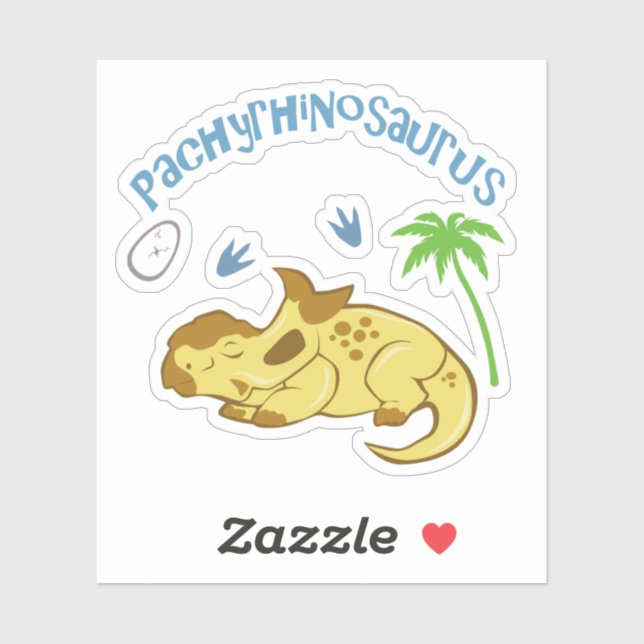 Pegatina Cute Pachyrhinosaurus (Hoja)