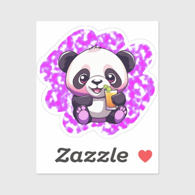 Pegatina cute panda (Hoja)