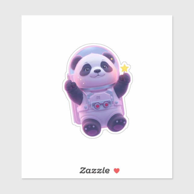 Pegatina Cute Panda Astronaut Sticker – Kawaii Scrapbooking (Hoja)