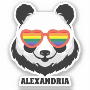 Pegatina Cute Panda Bear Arcoiris LGBTQ