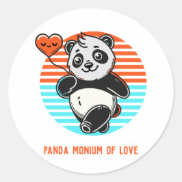 Pegatina Cute Panda "Panda-monium of Love"