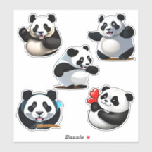 Pegatina Cute Panda Poses