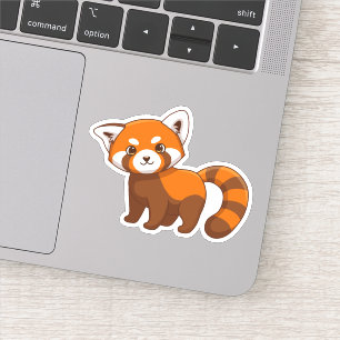 Pegatina Cute Panda Rojo