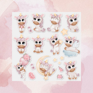 Pegatina Cute Pastel Baby Unicorn
