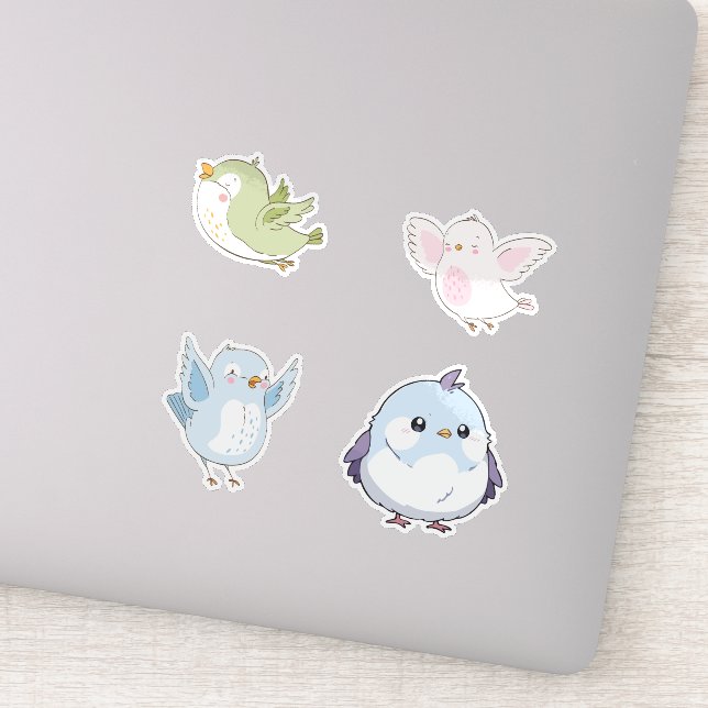 Pegatina Cute Pastel Birds Vinyl Stickers (Detalle)