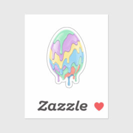 Pegatina Cute Pastel Drip Art Huevo de Pascua Moderno
