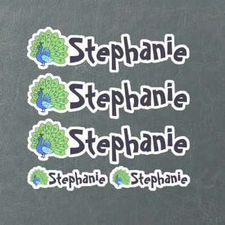 Pegatina Cute Peacock Name Stickers - Set of Five