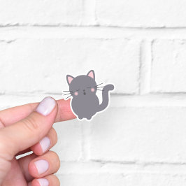 Pegatina Cute Pegajoso Gato Gris Sticker