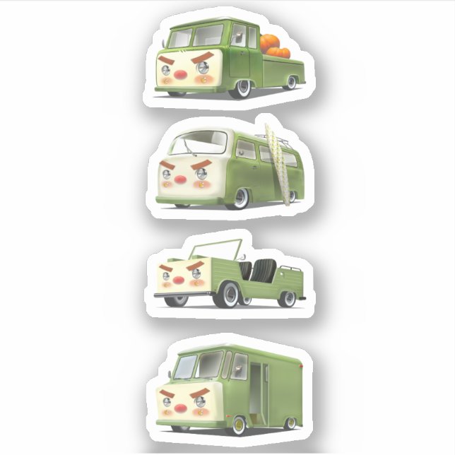 Pegatina Cute Personalizado Cars Lineup (Anverso)