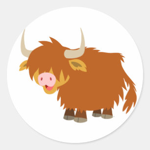 Pegatina Cute Personalizado Highland Cow