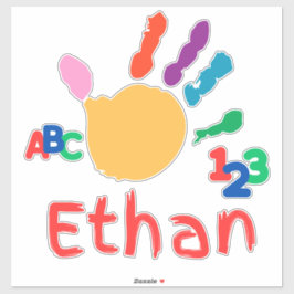 Pegatina Cute Personalized Kid's ABC Hand Paint 123