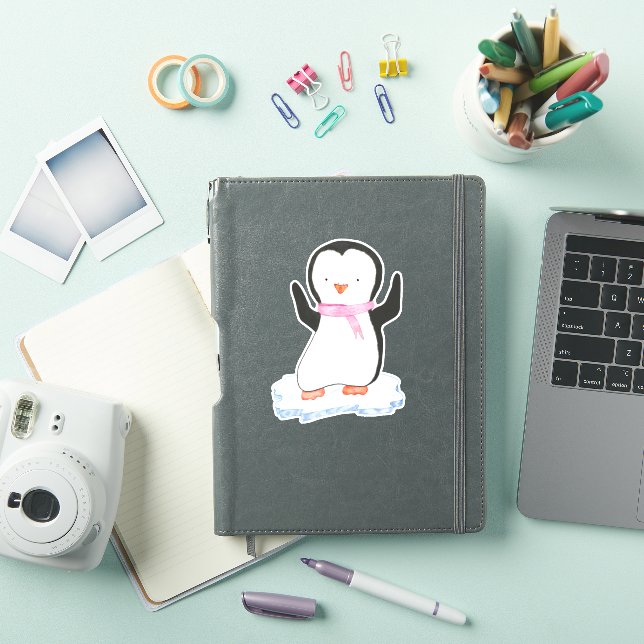 Pegatina Cute pingüino en hielo (Funda para iPad)