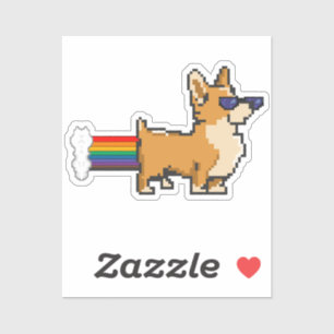 Pegatina Cute Pixel Corgi