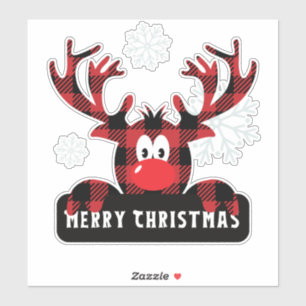 Pegatina Cute Plaid Reno Cuentacuentos Navidad Vinyl