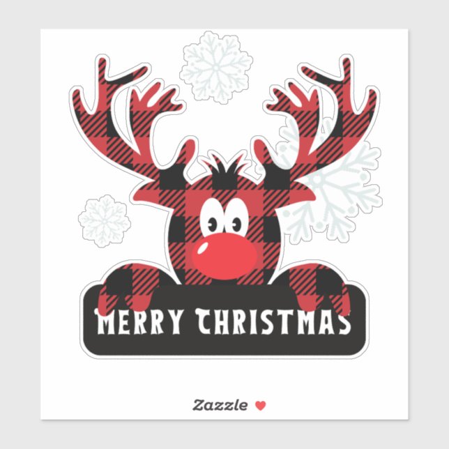 Pegatina Cute Plaid Reno Cuentacuentos Navidad Vinyl (Hoja)