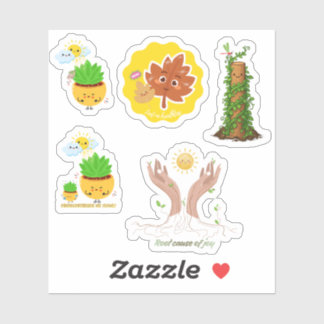 Pegatina Cute Plant Pun Sticker Sheet Transferable