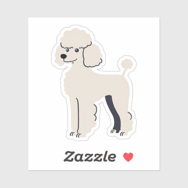 Pegatina Cute Poodle (Hoja)