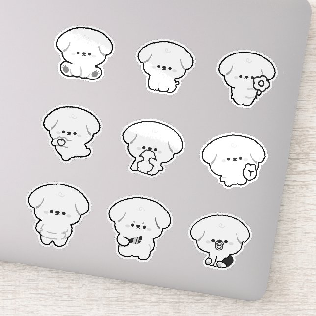 Pegatina Cute Poodle (Detalle)