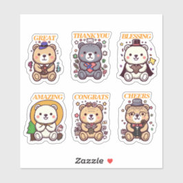 Pegatina Cute Positive Bear-6 Designs