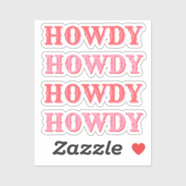 Pegatina Cute Preppy Girly Howdy Pink