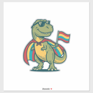 Pegatina Cute Pride Dinosaur Vector Diseño de Camiseta_1