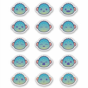 Pegatina Cute Pufferfish