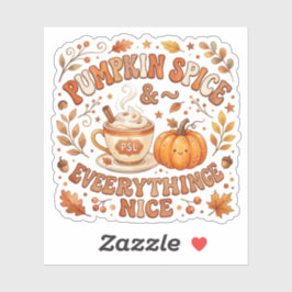 Pegatina Cute Pumpkin Spice y todo lo agradable del otoño 