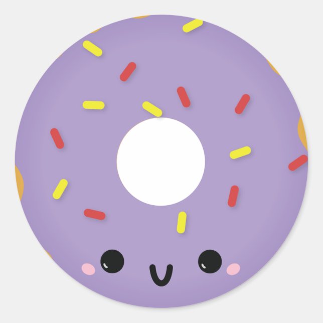 Pegatina Cute Purple Donut (Anverso)