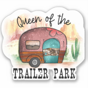 Pegatina Cute Queen Trailer Park Camper