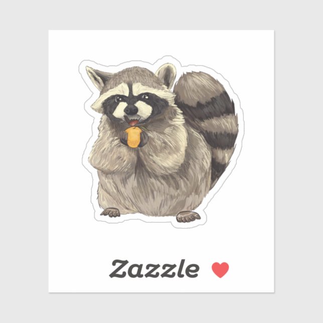 Pegatina Cute raccoon (Hoja)