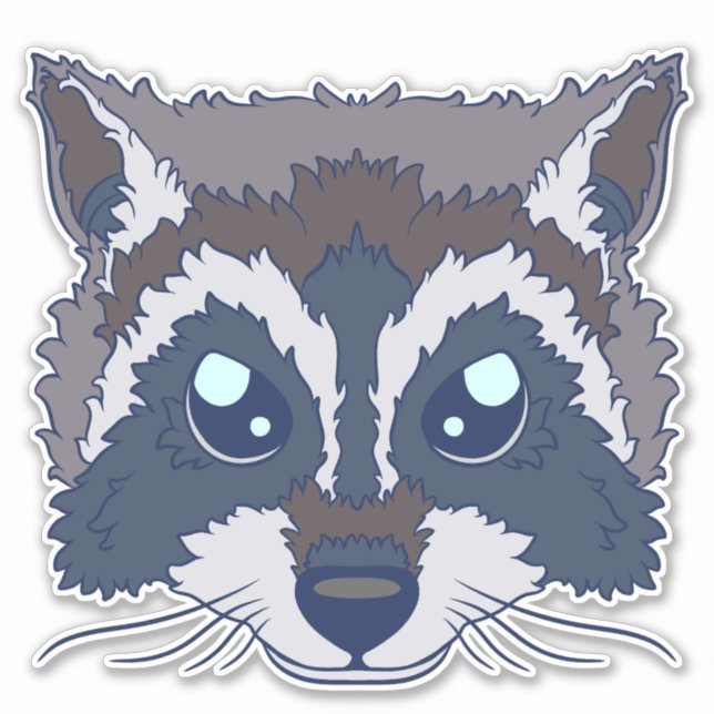 Pegatina Cute Raccoon (Anverso)