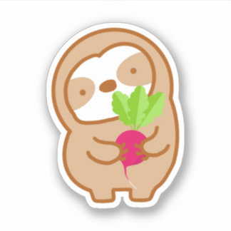 Pegatina Cute Radish Sloth 