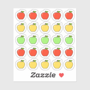 Pegatina Cute Red Yellow Green manzanas Icono Mini Planific