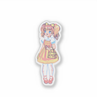 Pegatina Cute Retro Kawaii Anime Girl Pastel Fashion Vinyl 