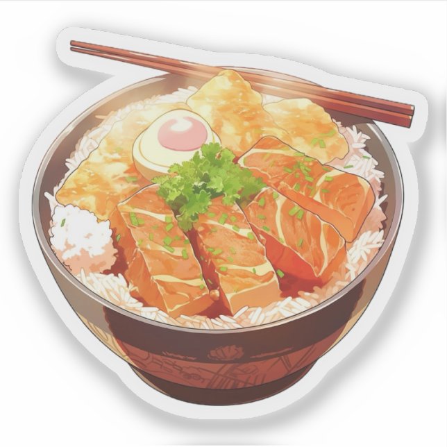 Pegatina Cute Rice Bowl Sticker (Anverso)