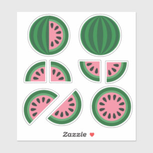 Pegatina Cute rosado de sandía verde