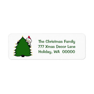 Pegatina Cute Santa Tree Merry Christmas Card
