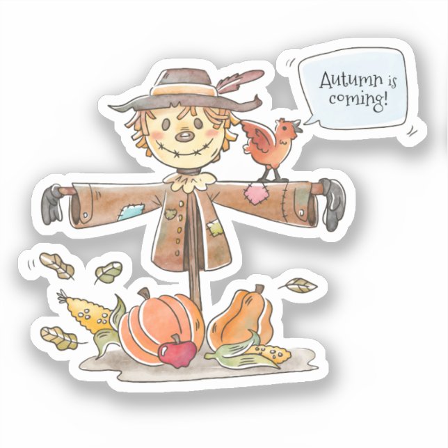 Pegatina Cute Scarecrow (Anverso)