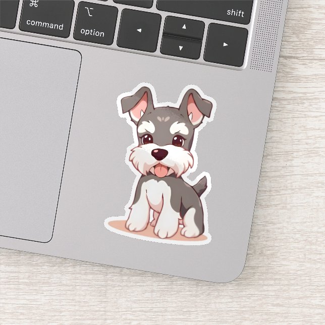 Pegatina Cute Schnauzer Custom-Cut Vinyl Sticker (Detalle)